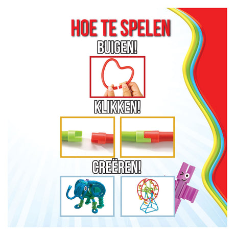 Spaghetteez noodle hvalpen fleksible byggestænger, 34 stk.