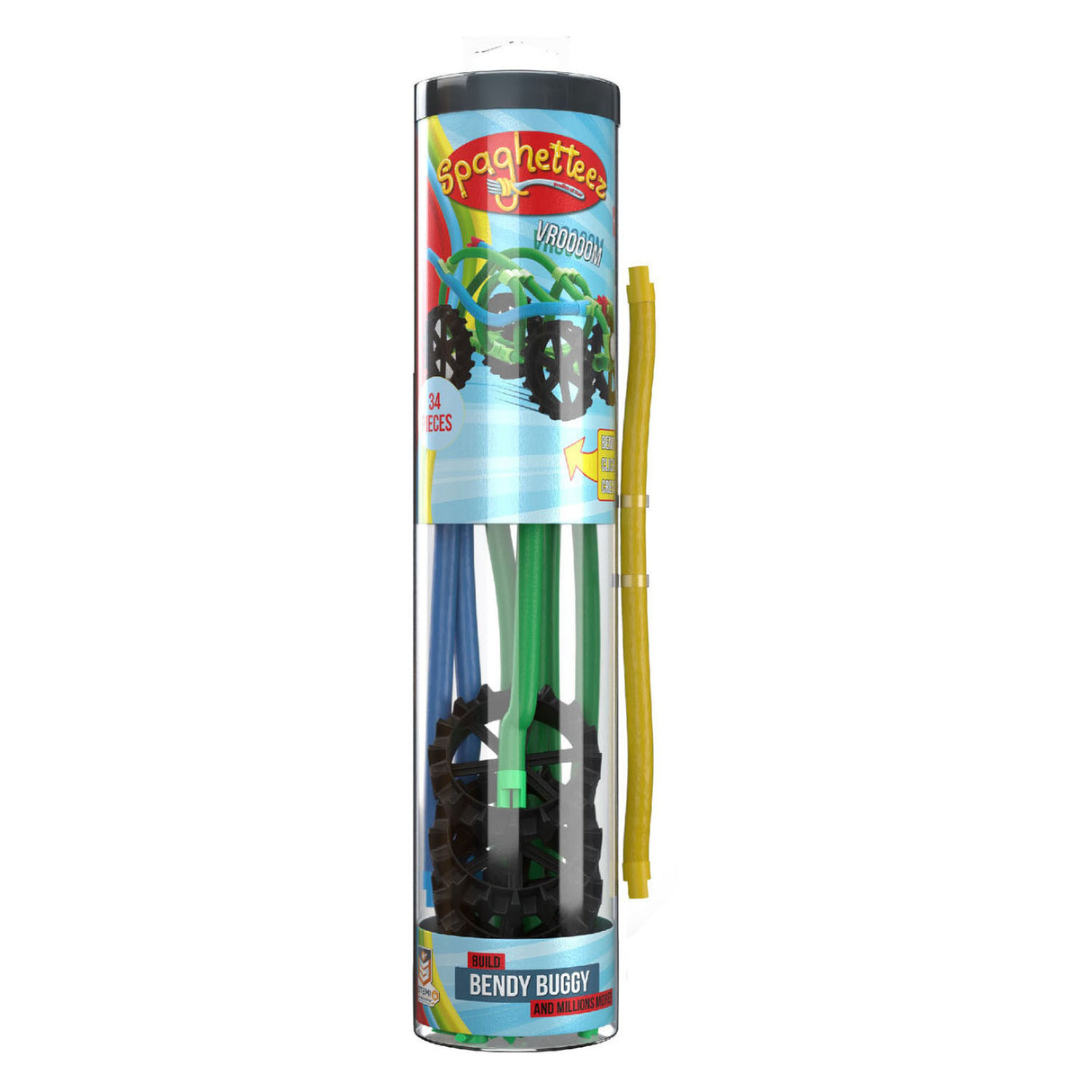 Clics spaghettiez bendy buggy fleksible byggestænger, 34 stk.