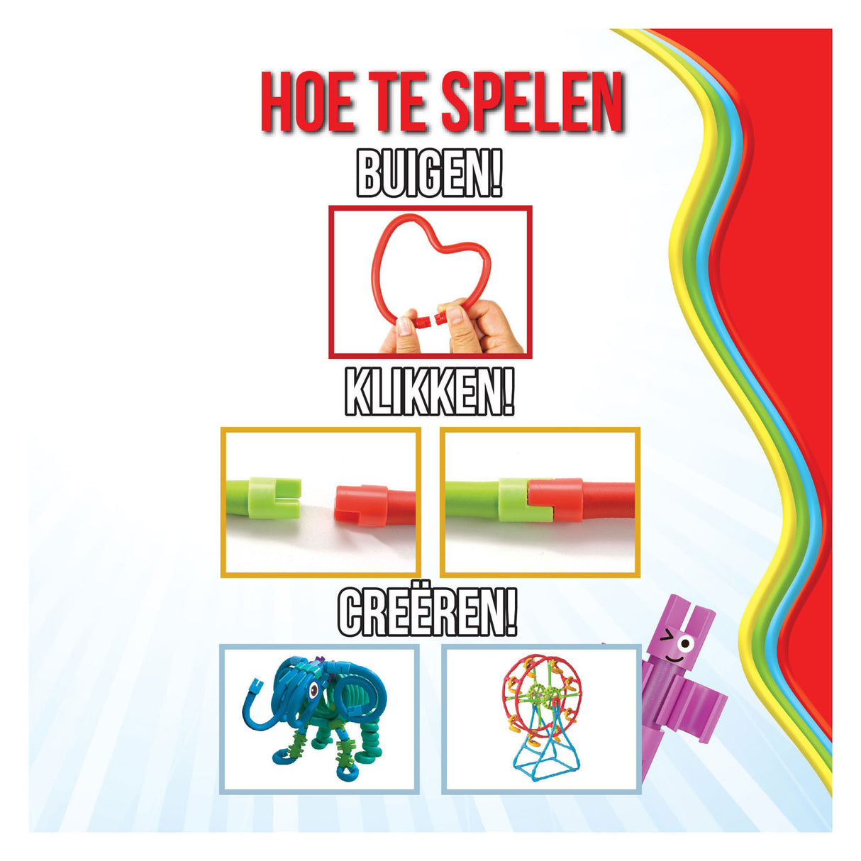 Clics spaghettiez ele-flex elefant fleksible byggestænger, 48 stk.