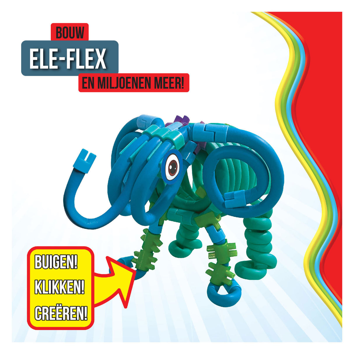 Clics spaghettiez ele-flex elefant fleksible byggestænger, 48 stk.