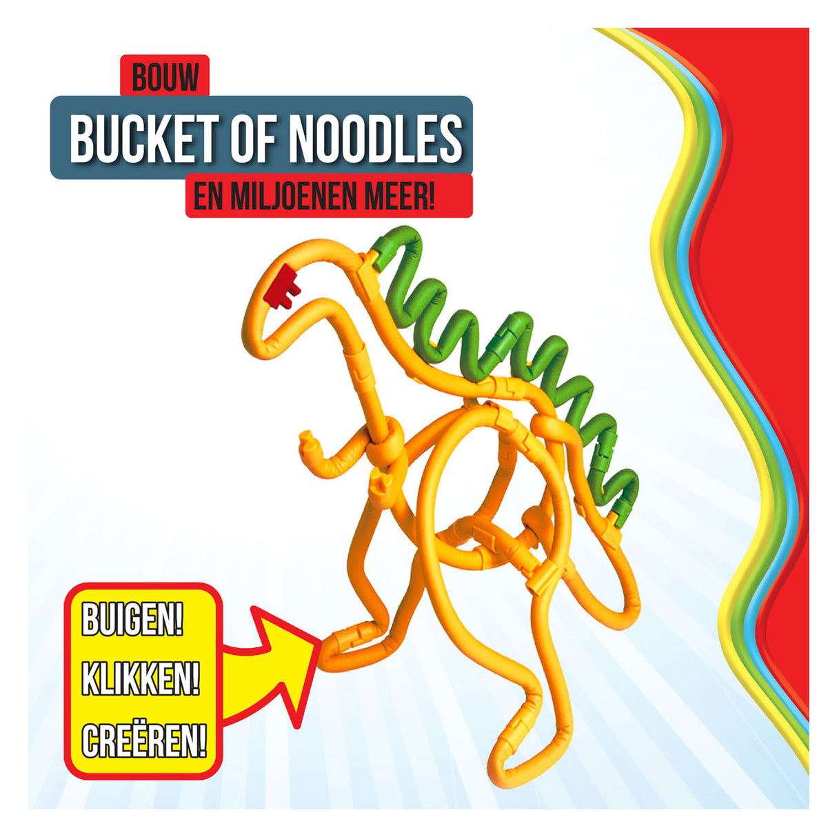 Spaghetteez fleksible byggestænger i opbevaringsboks, 200 stk.