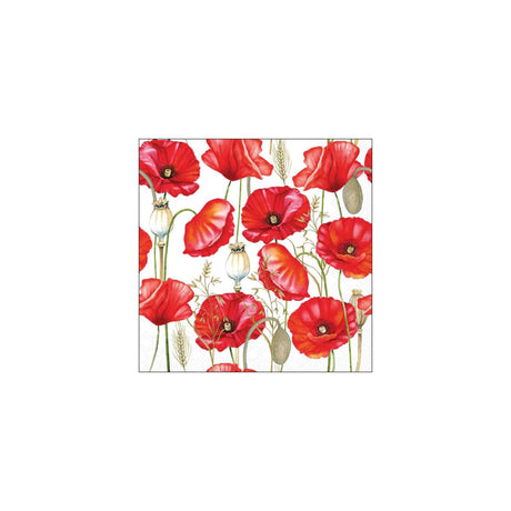 Ambiente servetten 25cm poppy all over wit fsc mix