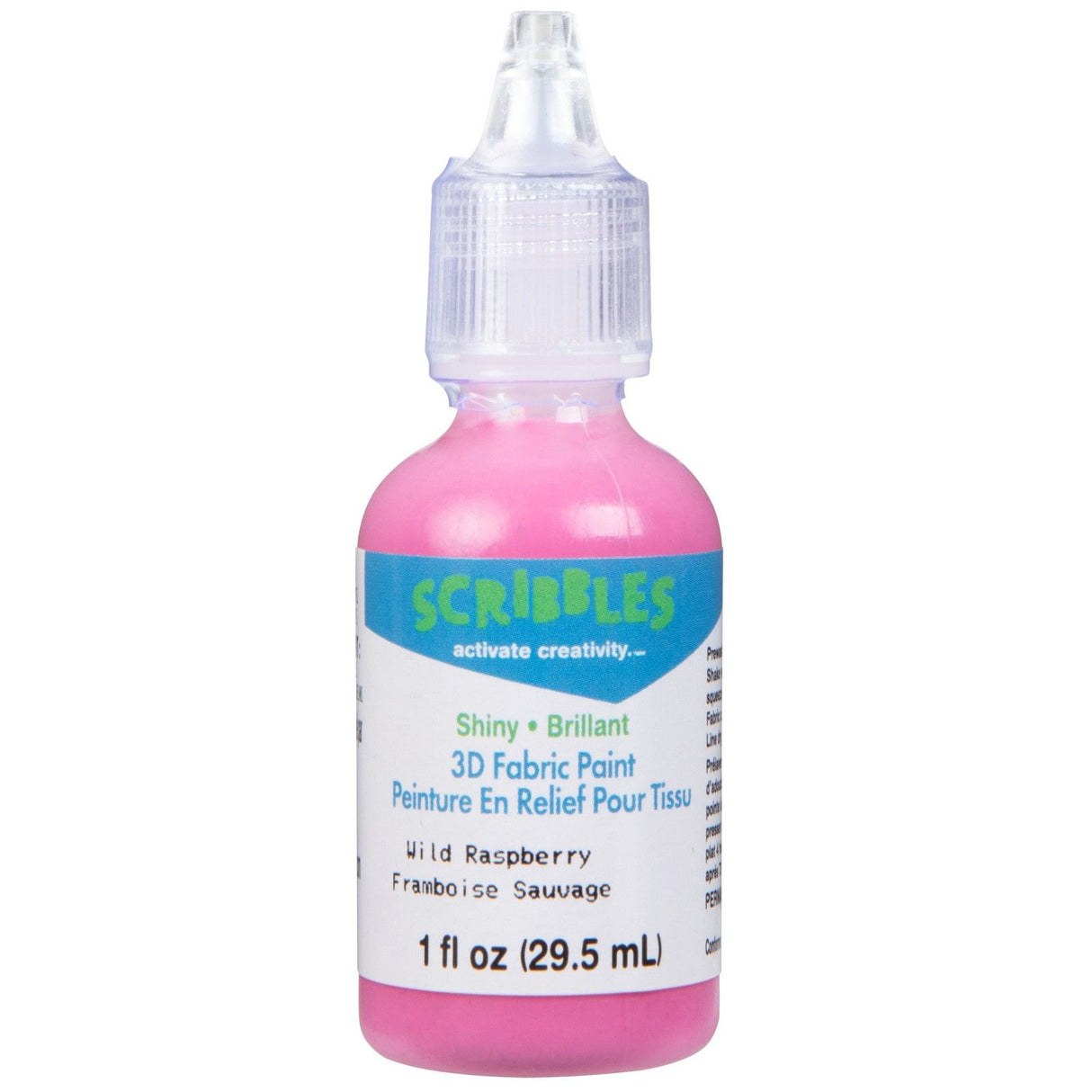 Skriblerier • 3D tekstilmaling blank 29,5 ml vilde hindbær