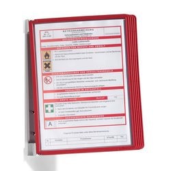 Holdbar vægholder | 5 visningspaneler | rød | med profilramme. | 1 stk - 555103 555103