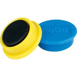 Nobo magnetiske tavlemagneter - pakke med 10 - 13 mm magneter - assorteret 5 farver