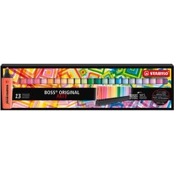 Stabilo boss originale highlighter skrivebordssæt - arty 23 dele - 9 standard + 14 pastelfarver
