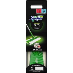 Swiffer floor cleaner 3d clean startsæt - 1 gulvvisker + 4 tørre og 2 vådservietter