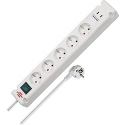 Brennerstuhl Bremounta strømskinne 5-vejs med 2 USB C ladestik strømskinne (hvid, 2x USB C)