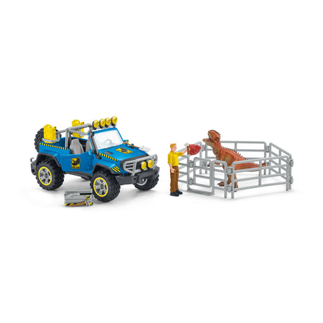 Schleich dinosaurer terrængående køretøj med dino vagtstolpe 41464