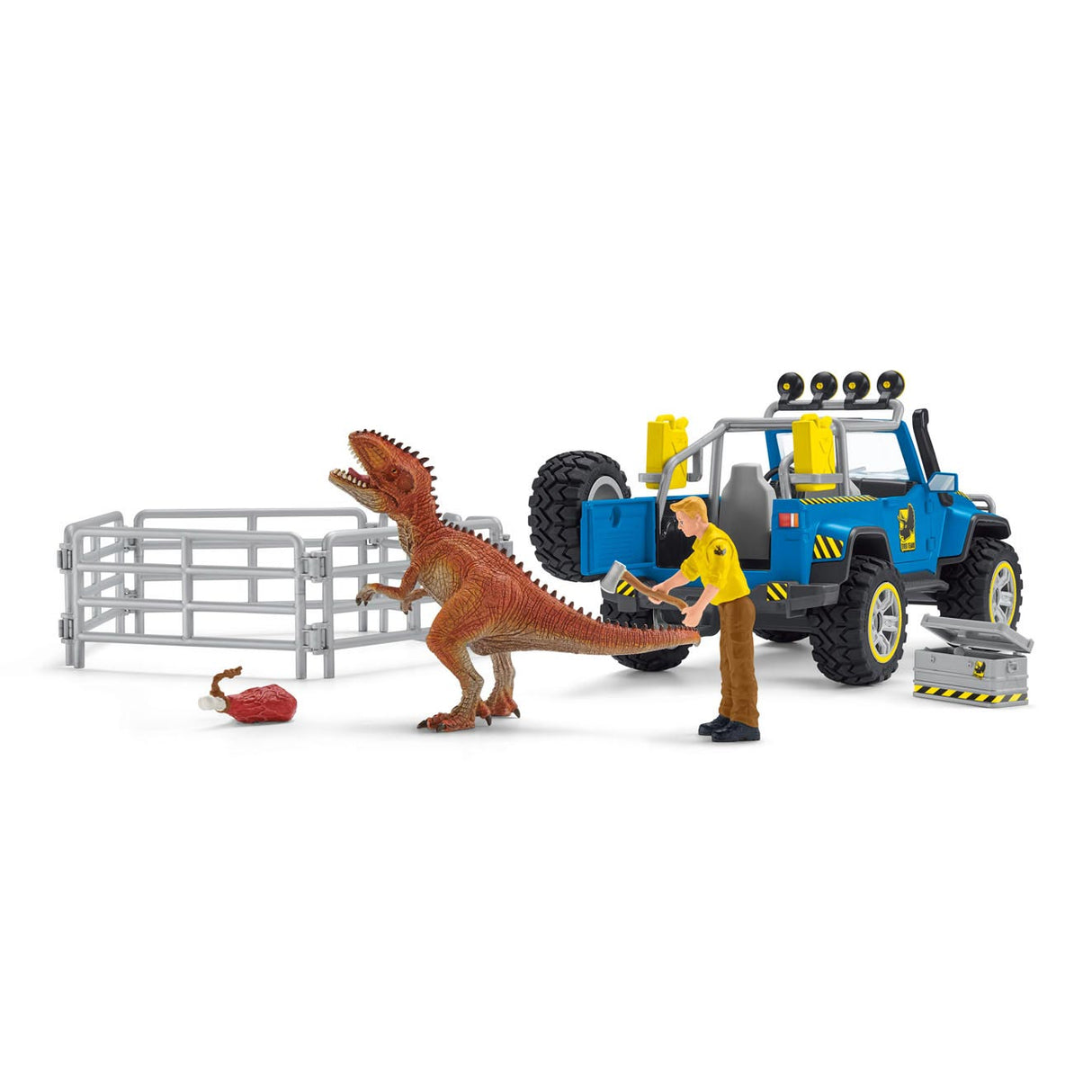 Schleich dinosaurer terrængående køretøj med dino vagtstolpe 41464