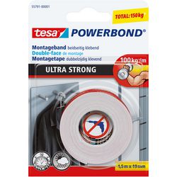 Fastgør permanent tesa powerbond ultrastærk dobbeltsidet monteringstape – 1,5 m