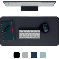 Leitz stor bordplade 80×40 cm – skridsikker – bordmåtte – vandtæt – til tastaturmus – sort