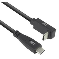 USB-C kabel akt USB-C han USB-C han 0,5 m sort