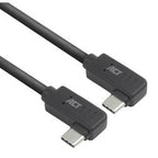 USB-C kabel akt USB-C han USB-C han 0,5 m sort