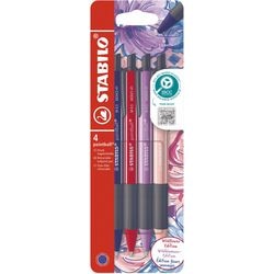 Stabilo pointball - kuglepen - naturecolors wildflower - genopfyldelig - etui med 4 farver