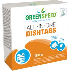 Greenspeed alt-i-én opvasketabletter 3 i 1 operation, 100 stk.