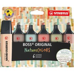 Stabilo boss original - highlighter - sæt med 6 - naturfarver