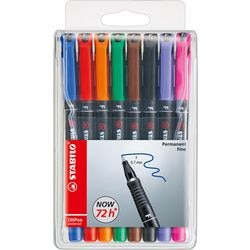 Stabilo ohpen fijn permanente marker in etui - 8dlg.