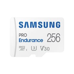 Samsung pro endurance 256 GB microSDXC (2022) hukommelseskort (hvid, UHS-I U3, klasse 10, V30, inkl. SD-adapter)