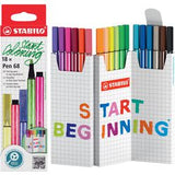 Stabilo pen 68 zig-zag tuschpenne - 18 stk.