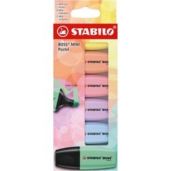 Stabilo tekstmarker boss mini 07 6-2-01 kleurenassortiment beitelpunt 5mm 6 stuk
