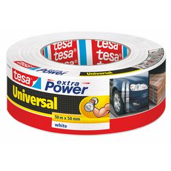 Tesa textieltape extra power universeel ducttape textielversterkt voor repareren – wit 50m x 50mm