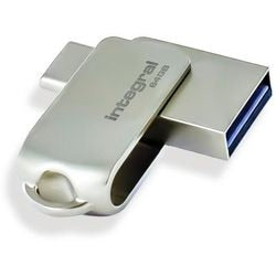 USB-stick integreret 64 GB USB type-A USB type-C sølv