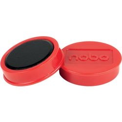 Nobo magnetiske tavlemagneter - pakke med 10 - 38 mm magneter - røde