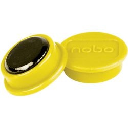 Nobo magnetiske tavlemagneter - pakke med 10 - 24 mm magneter - gule