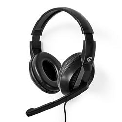 Hovedtelefoner Nedis Chstu210BK med ledning sort