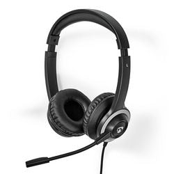 Hovedtelefoner Nedis Chstu310BK med ledning sort