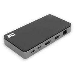 Act tilslutning USB-C 4K MST dockingstation (sort grå)