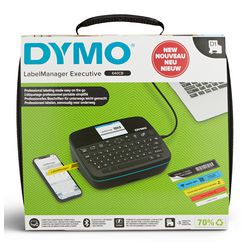 Dymo label manager executive 640 cb bærbar etiketprintersæt med bæretaske og 3 etiketkassetter | kompakt azerty etiketmaskine | Bluetooth USB-forbindelse | kompatibel med d1 labels