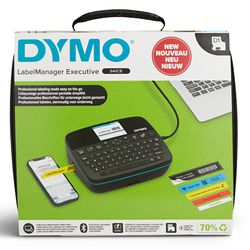 Dymo label manager executive 640 cb bærbar etiketprintersæt med bæretaske og 3 etiketkassetter | kompakt qwerty etiketmaskine | Bluetooth USB-forbindelse | kompatibel med d1 labels