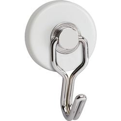 Maul magnet rund 2 stk 5 kg stål metal ferrit med kroge 6 x 3,7 x 2,8 cm hvid