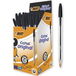 Bic box 50 kuglepenne kristal sort