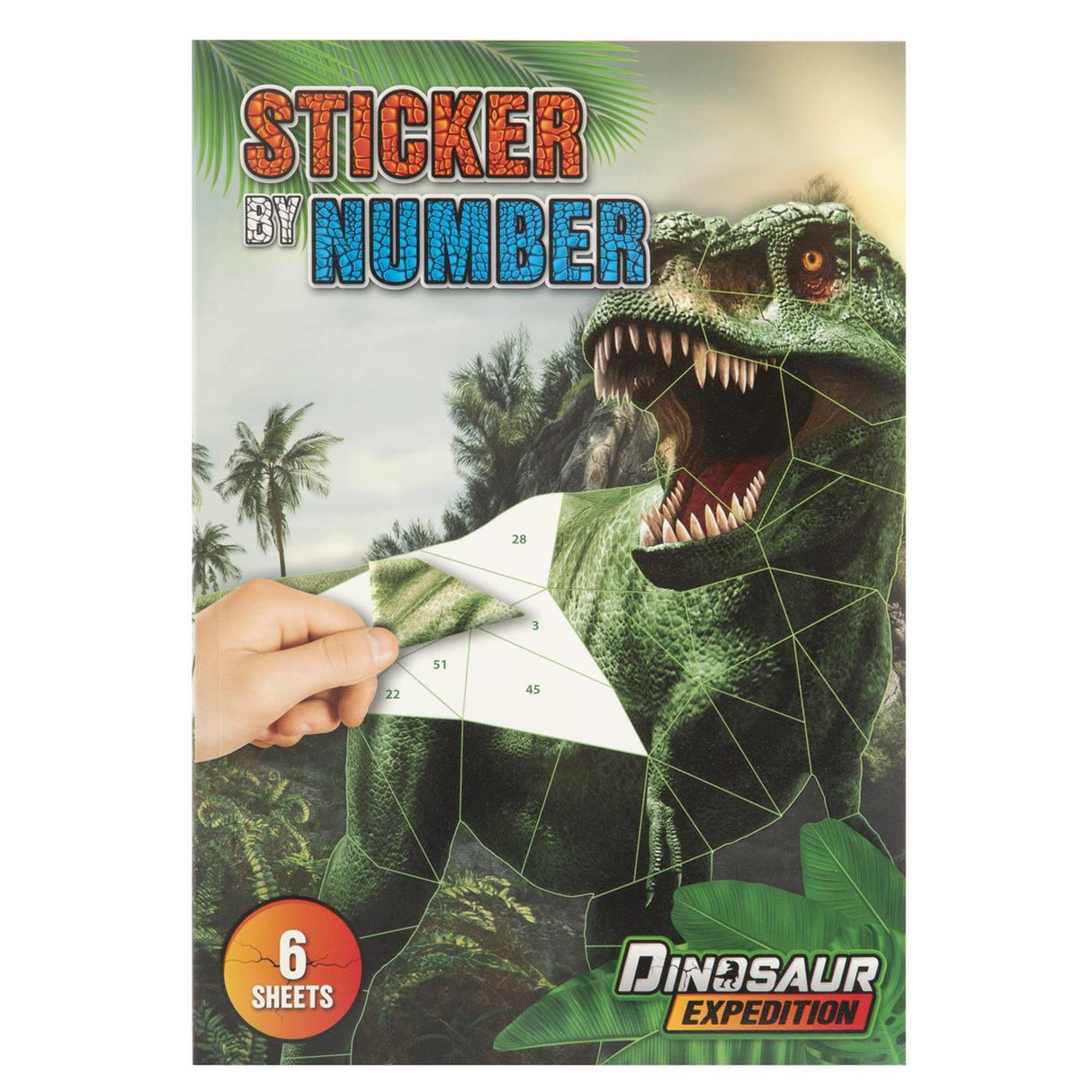 Grafix-klistermærke efter nummer dino a4 6 designs