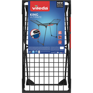 Vileda king ultimate tørrestativ (sort udgave) - bordtørrestativ - 20 m tørrelængde - xxl tørresnore
