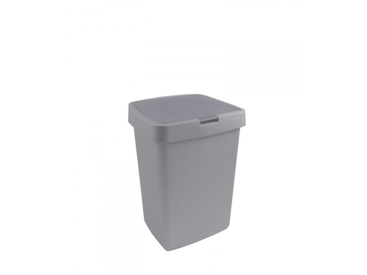 Sunware delta affaldsspand 25 liter flap låg grå plast 39,7x34,5x56,4cm