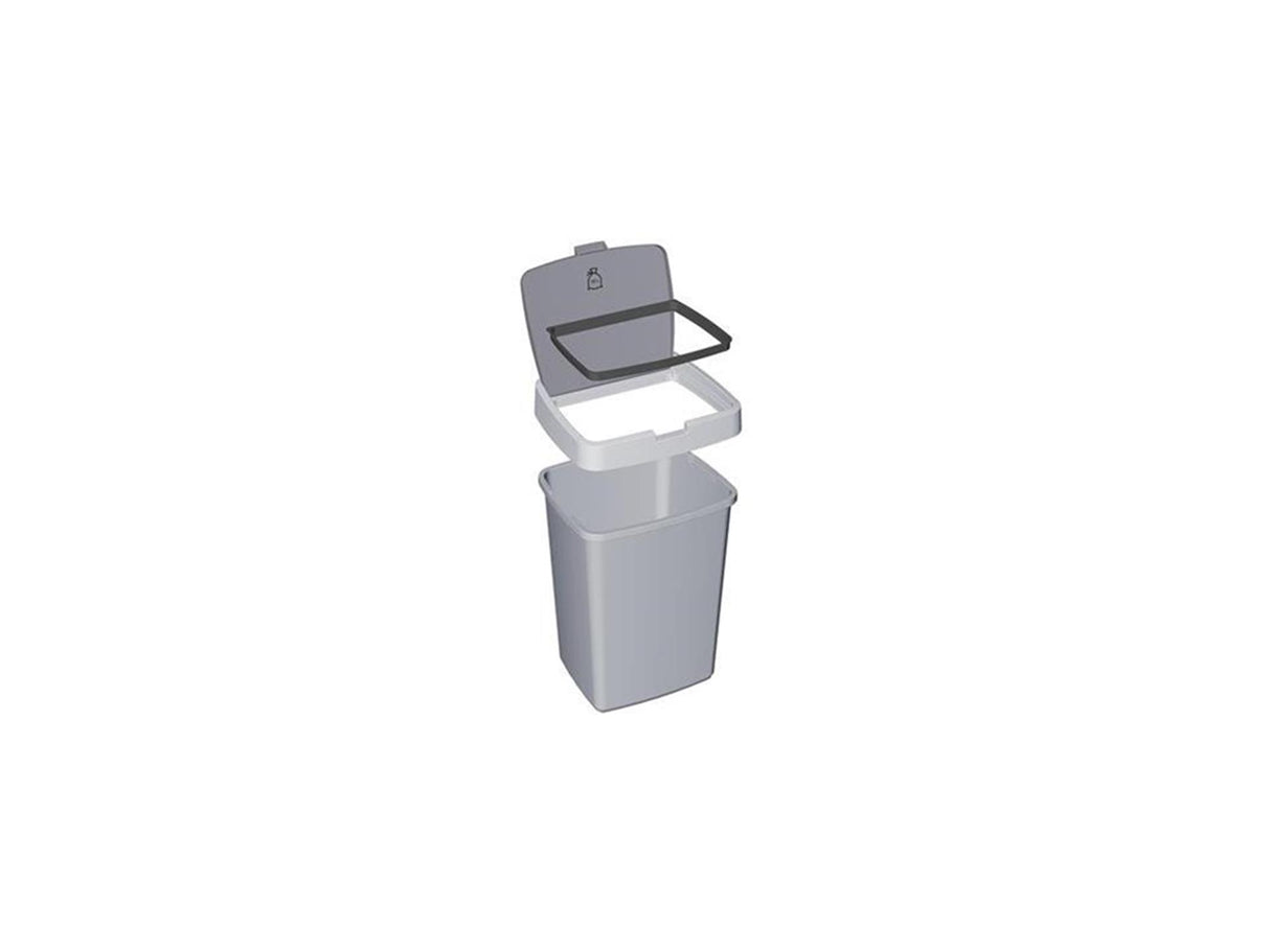 Sunware delta affaldsspand 25 liter klaplåg metallisk sort plastik 32,3x28,1x45,2cm