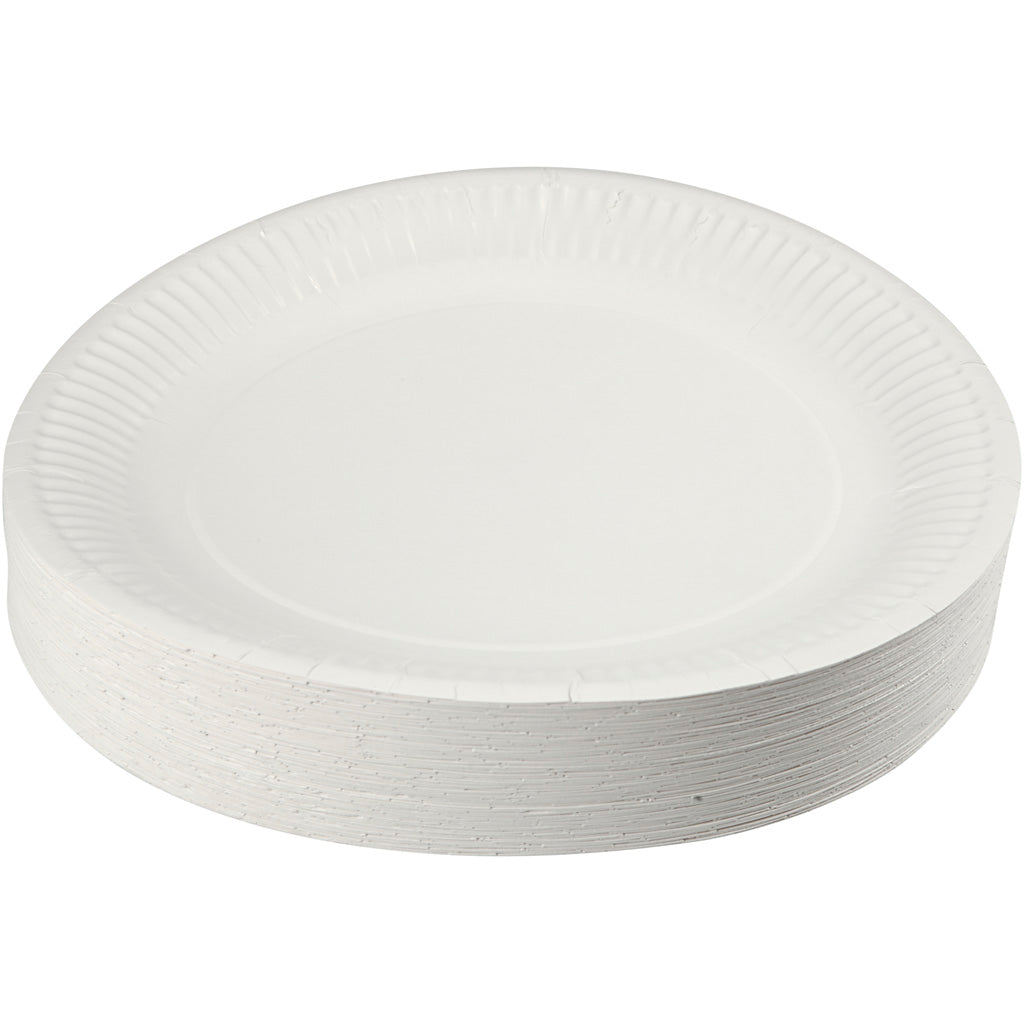 Papirtallerken, d 23 cm, 100 stk 1 æske