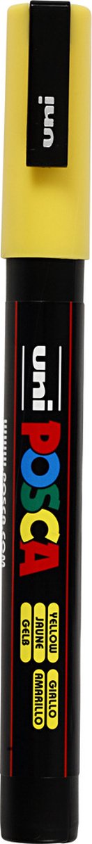 Uni-posca posca tusch, str. pc-3m, stregbredde 0,9-1,3 mm, fin, gul, 1 stk.
