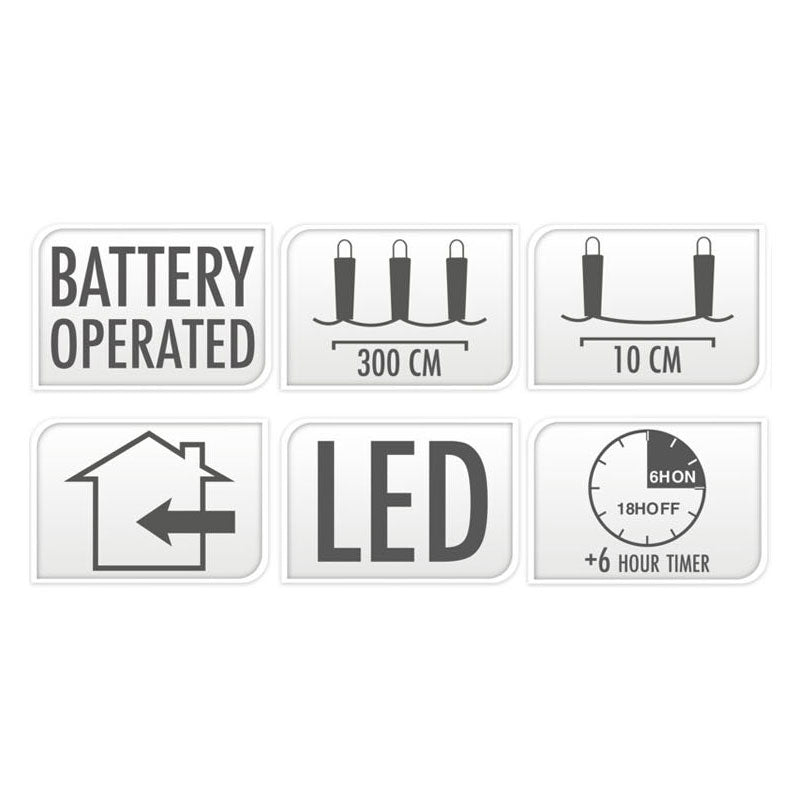 LED -belysning hvid, 30 lys