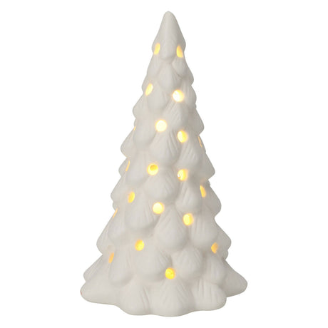 Porcelæns juletræ med LED, sæt med 6 stk