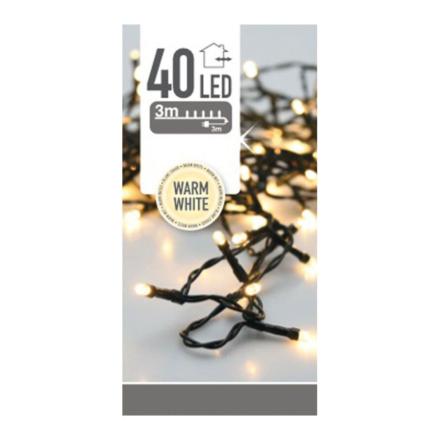 Udendørs LED belysning 40 LED - varm hvid, 300cm