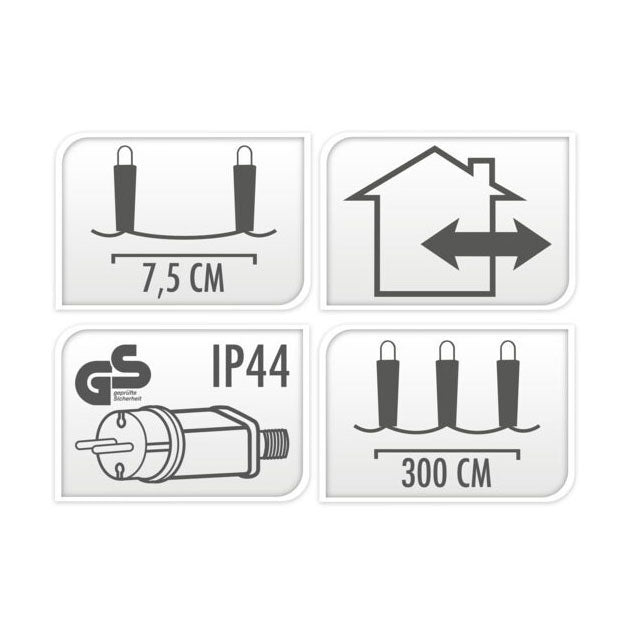 Udendørs LED belysning 40 LED - varm hvid, 300cm
