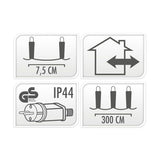 Udendørs LED belysning 40 LED - varm hvid, 300cm