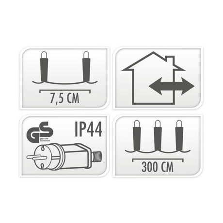 Udendørs LED belysning 40 LED - varm hvid, 300cm