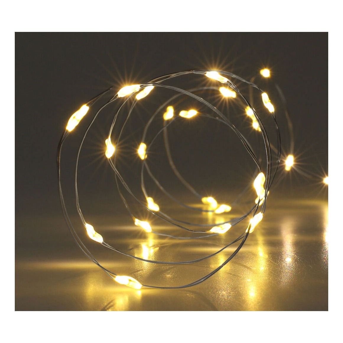 Sølvtråd 40led varm hvid, 195cm