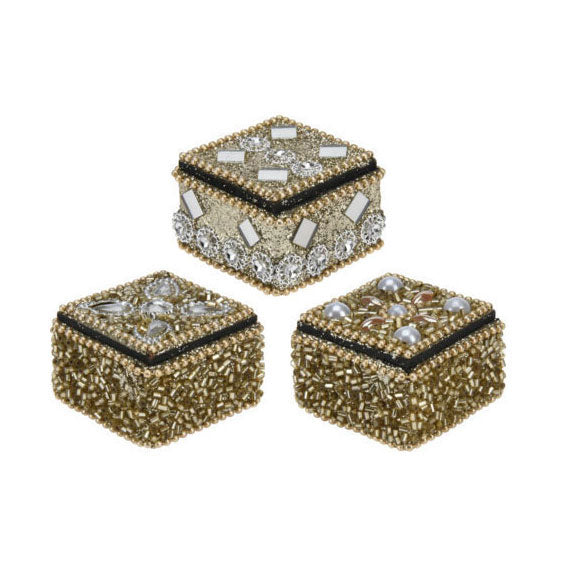 Opbevaringsboks 4x3cm guld, sæt med 36 stk
